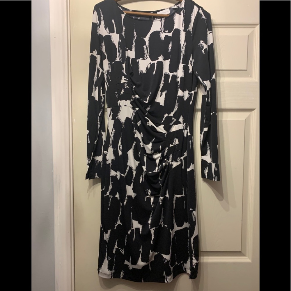 Slip on faux wrap dress